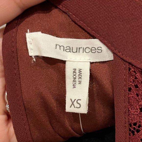 MAURICES Burgundy Floral Mini Dress - Picture 4 of 7